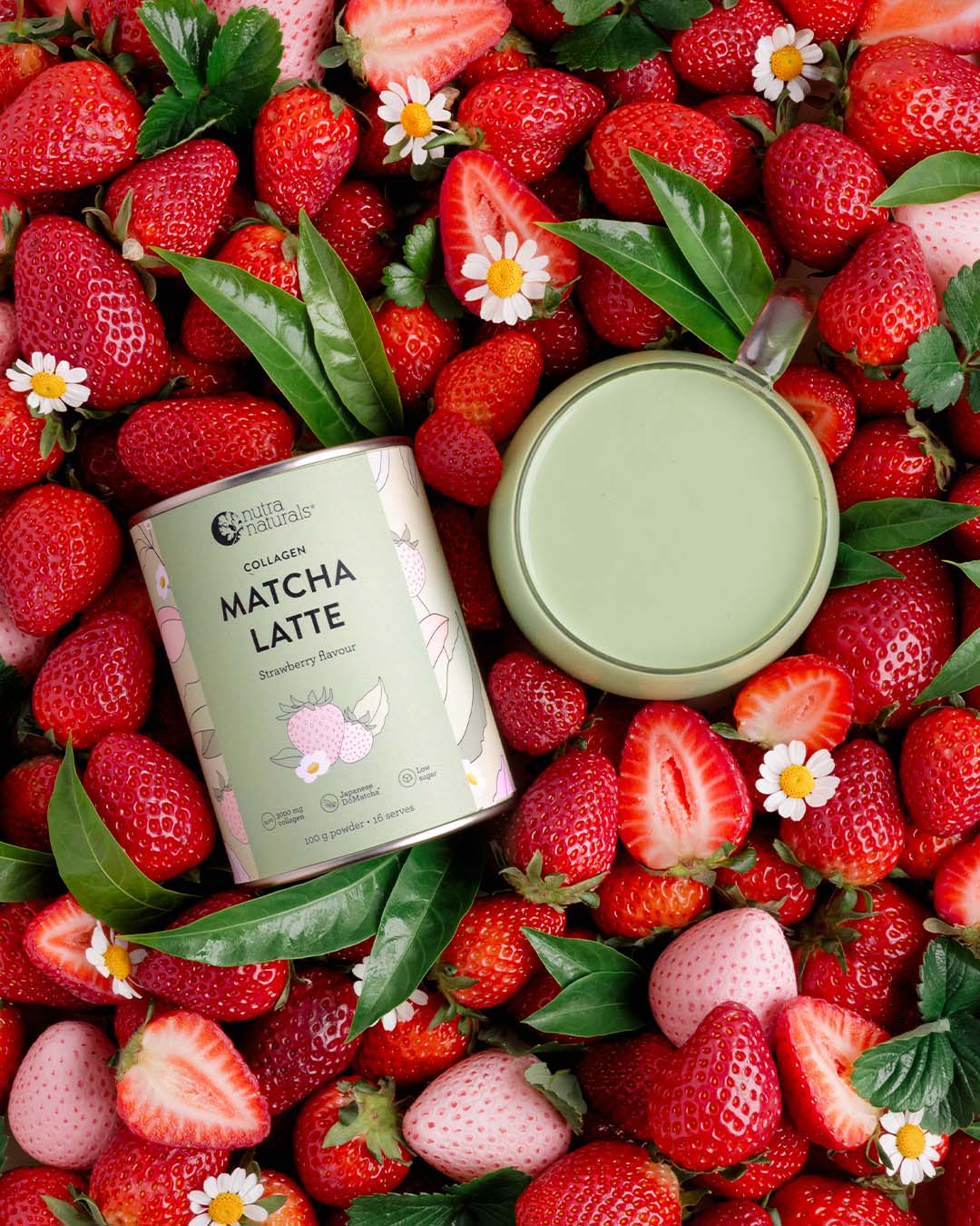 Collagen Strawberry Matcha Latte - Image 4